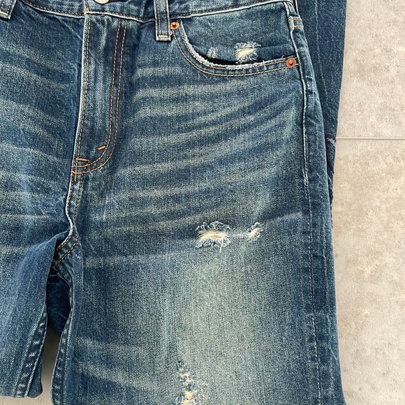 Abercrombie & Fitch Annie Girlfriend jeans distressing & floral embroidery 2/26R - Picture 4 of 16
